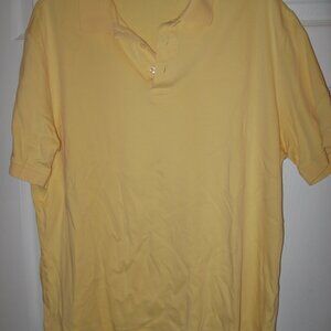 Lands' End Pima Cotton Polo Shirt Men's Size Large 100% Cotton Yellow